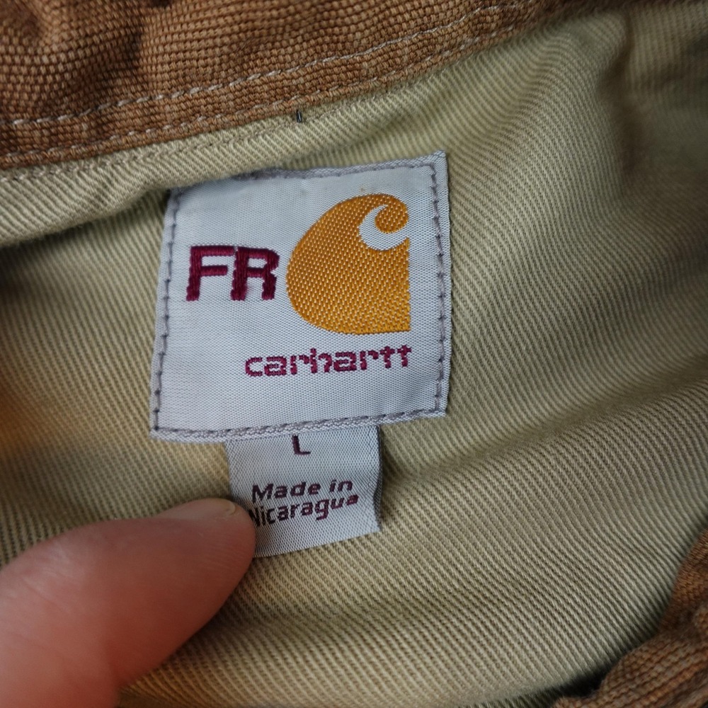 Carhartt Mens Large Green FR Canvas Workwear Jacket 100432-316 CAT 3 Shacket - Picture 4 of 9